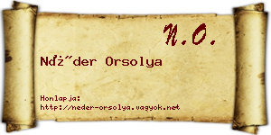 Néder Orsolya névjegykártya